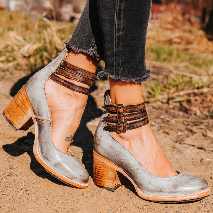 Estella | Buckled Block-Heel Ankle Boots