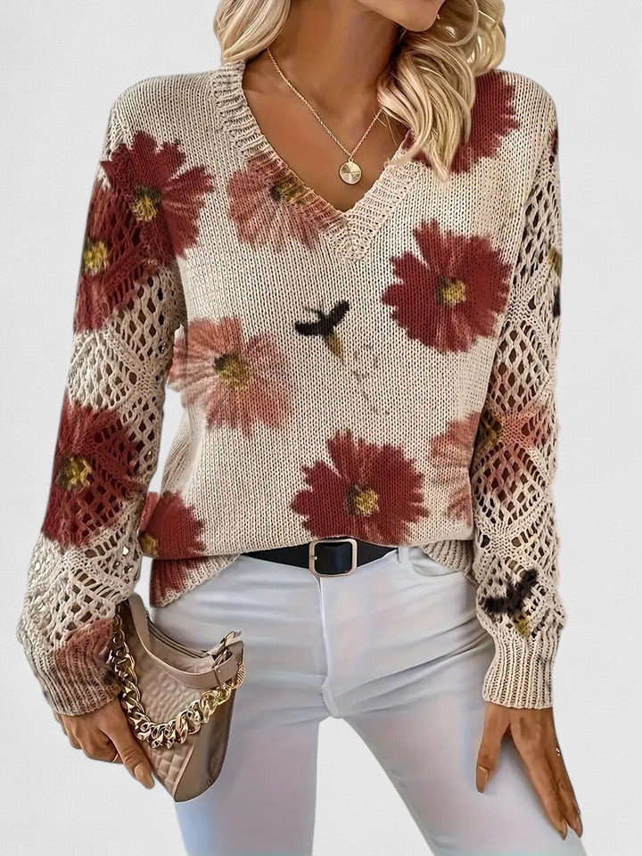 Emma | Floral Openwork Sweater