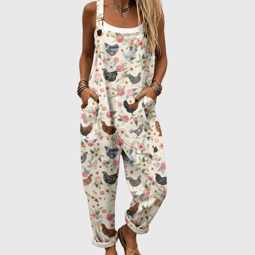 Leontine | Relaxed Floral Chicken Jumpsuit