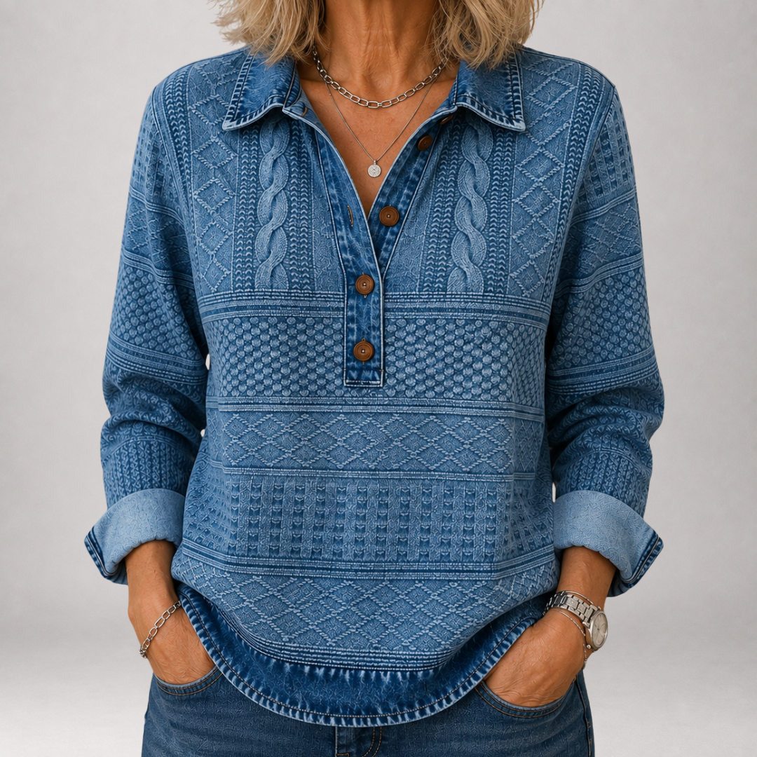 Heidi | Textured Collared Sweater