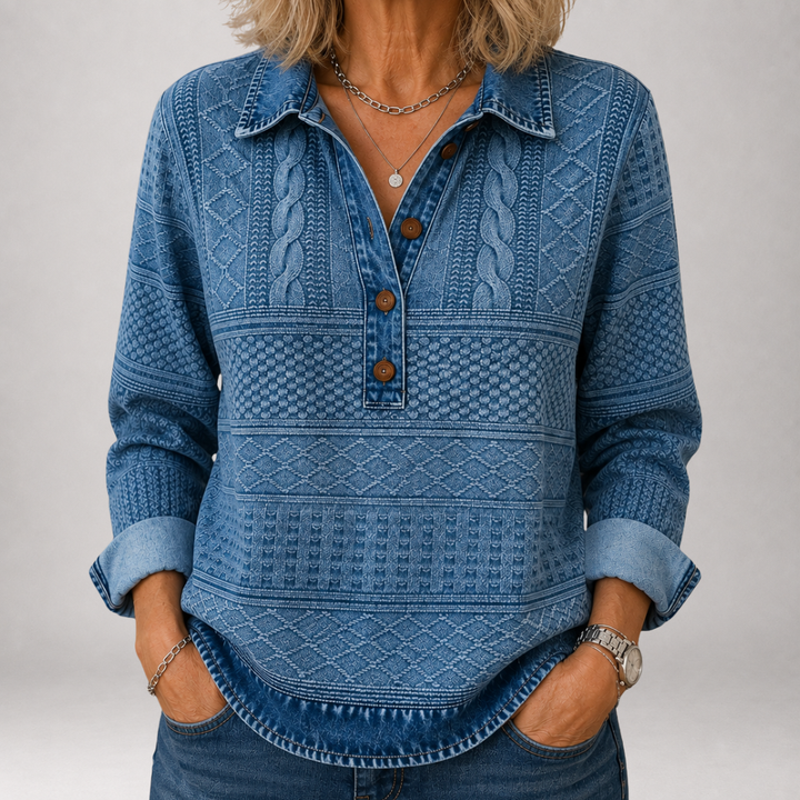 Heidi | Textured Collared Sweater