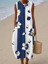 Talia | Sleeveless Floral Midi Dress