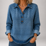 Sigrid | Textured Button-Neck Sweater