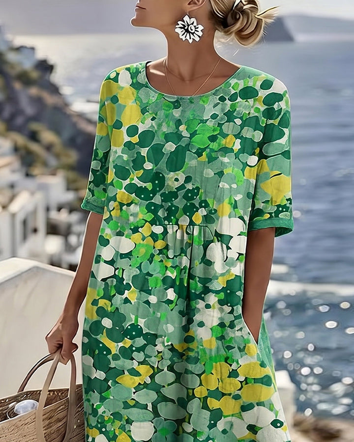 Sylvia | Blossom-Print Midi Dress