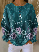 Donna | Floral Waffle-Knit Sweater