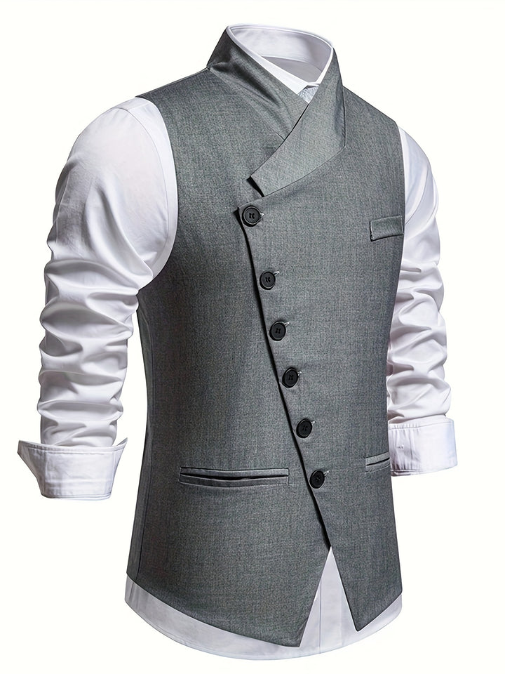 Sebastian | Slant-Button Half-Notch Waistcoat