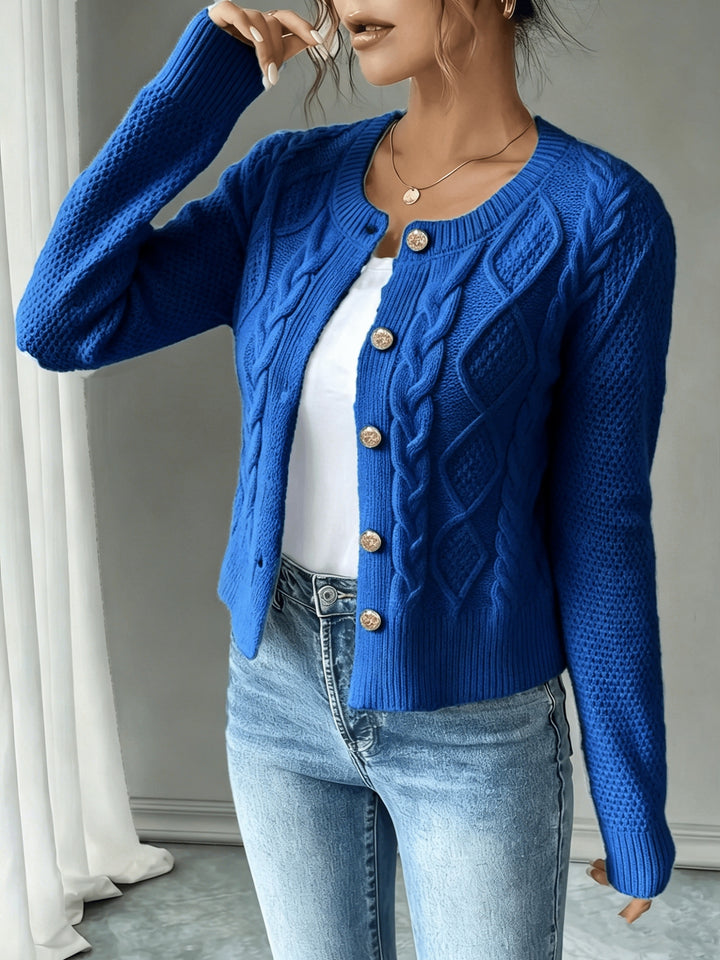 Lorraine | Cable-Knit Button-Front Cardigan