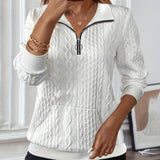 Whitney | Textured Half-Zip Sweatshirt