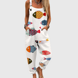 Wilhelmine | Relaxed Fish Print Jumpsuit