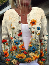Greta | Wildflower Print Button Cardigan
