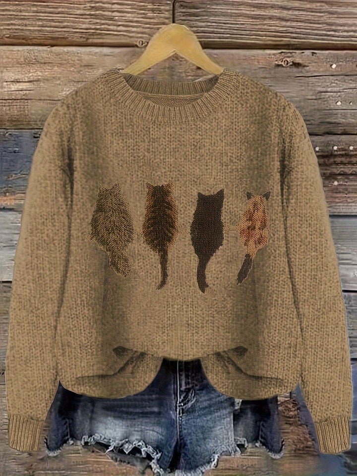 Winifred | Cosy Cat-Print Jumper
