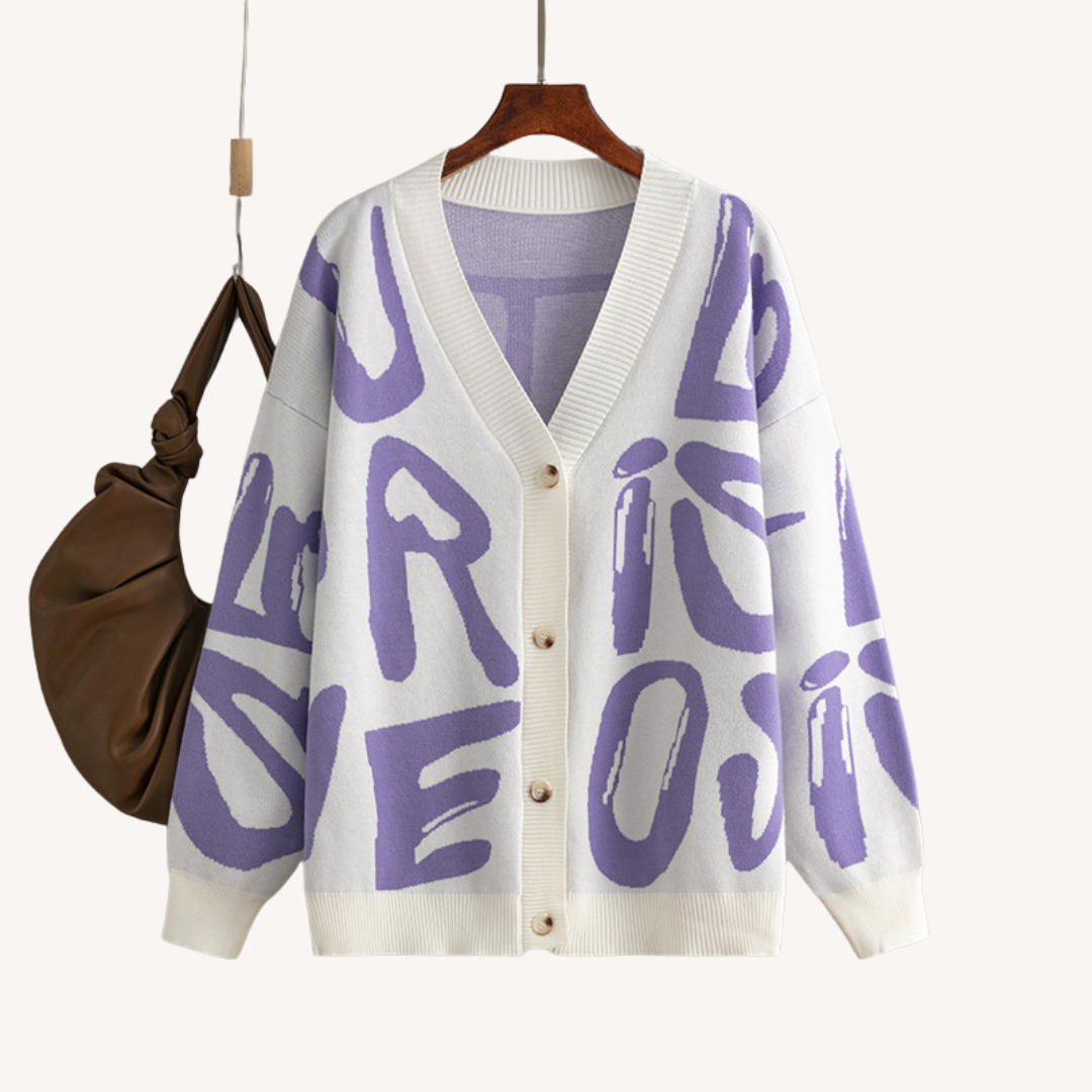 Leona | Lettered Statement Cardigan
