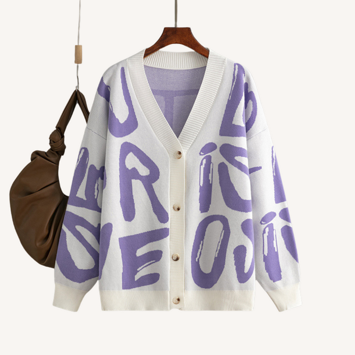 Pearl | Bold Letter Knit Cardigan
