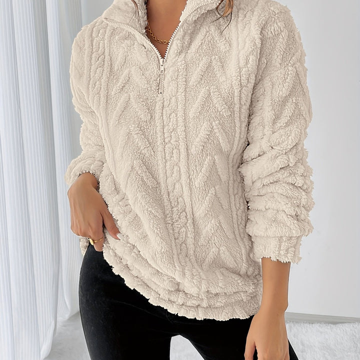 Clarice | Cosy Textured Quarter-Zip Pullover