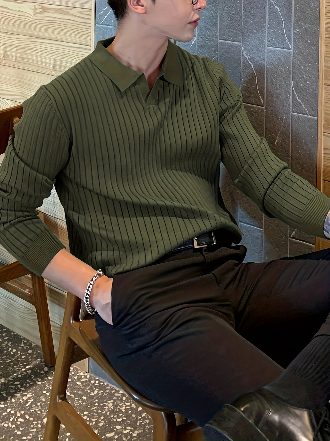 Dawson | Ribbed Collared Polo Jumper