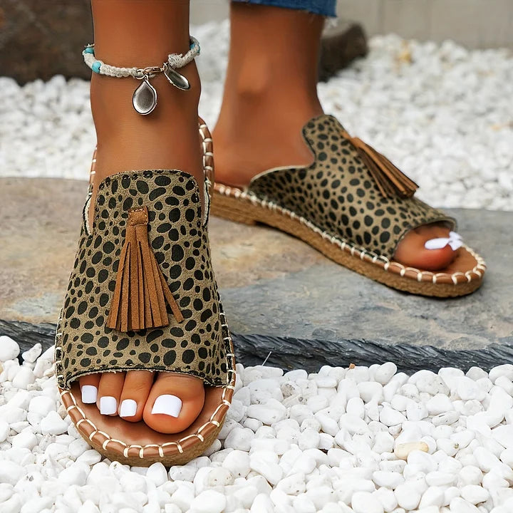 Wren | Tasselled Slide Sandals
