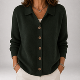 Esther | Polo Collar Button-Front Cardigan