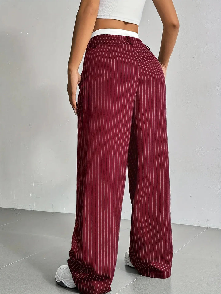 Rosanne | Pinstripe Wide-Leg Trousers