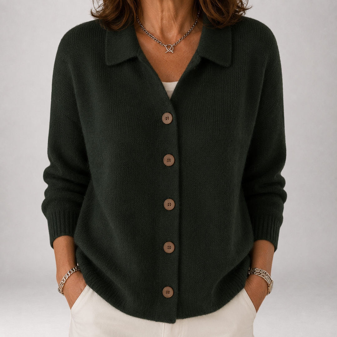 Coraline | Collared Button-Front Cardigan