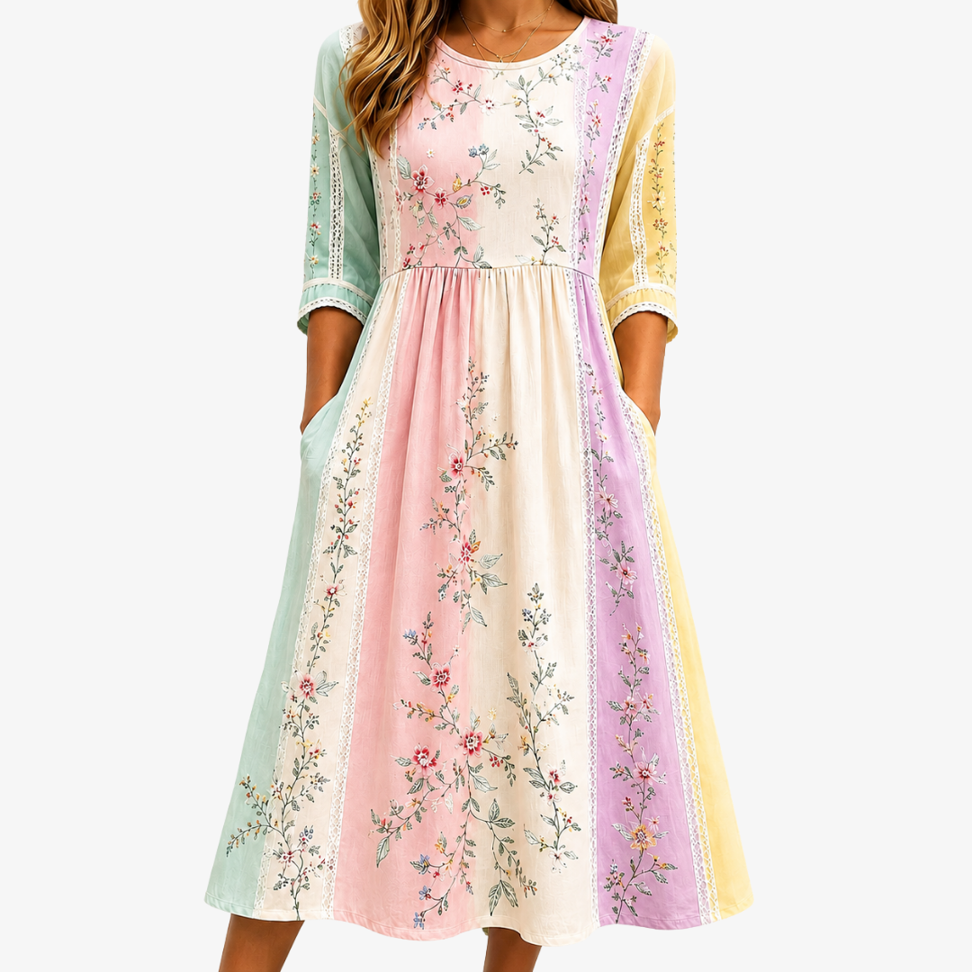 Carys | Blossom Panel Pocket Midi Dress