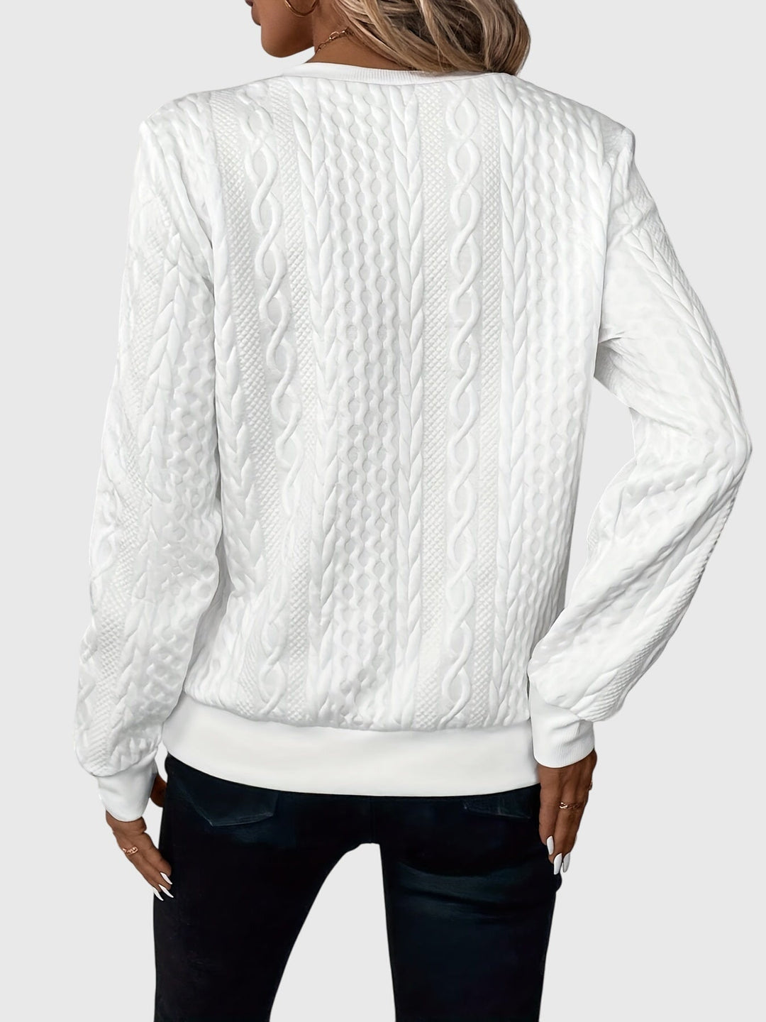 Violet | Textured Zip-Neck Sweater