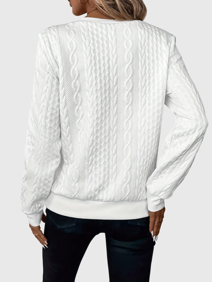 Violet | Textured Zip-Neck Sweater
