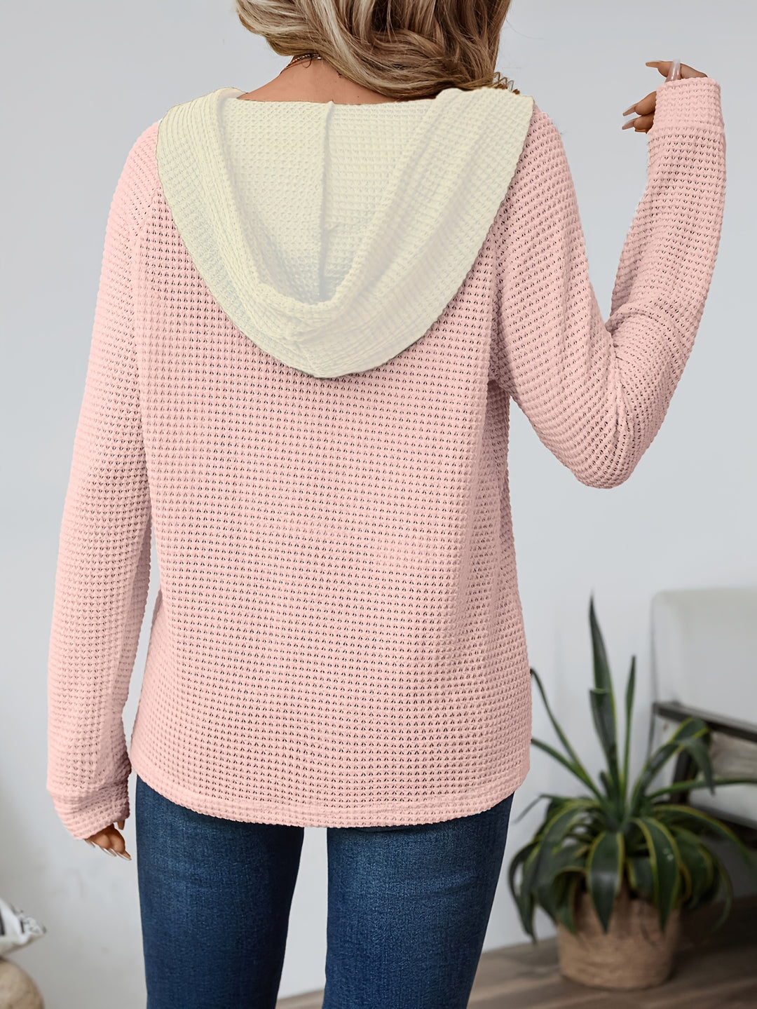Eloise | Cosy Hooded Waffle Top