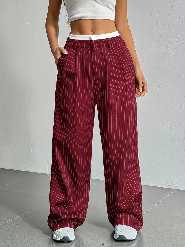 Rosanne | Pinstripe Wide-Leg Trousers