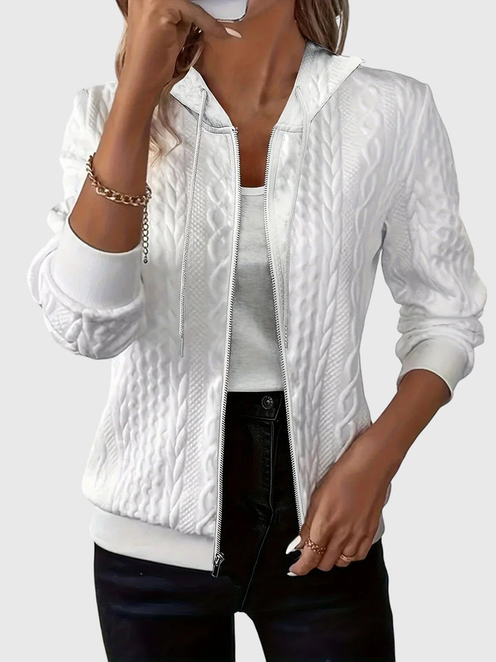 Marcia | Textured Zip-Up Hoodie