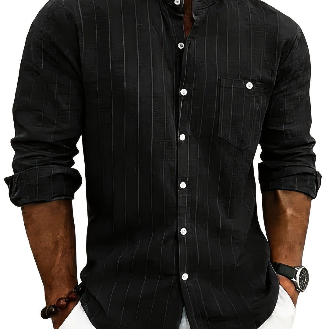 Nathaniel | Refined Striped Long-Sleeve Shirt