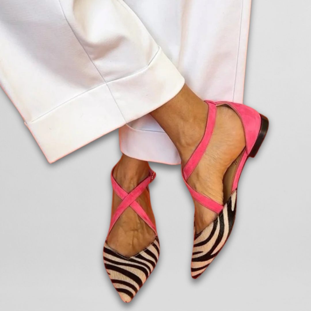 Audrey | Pointed Cross-Strap Flats