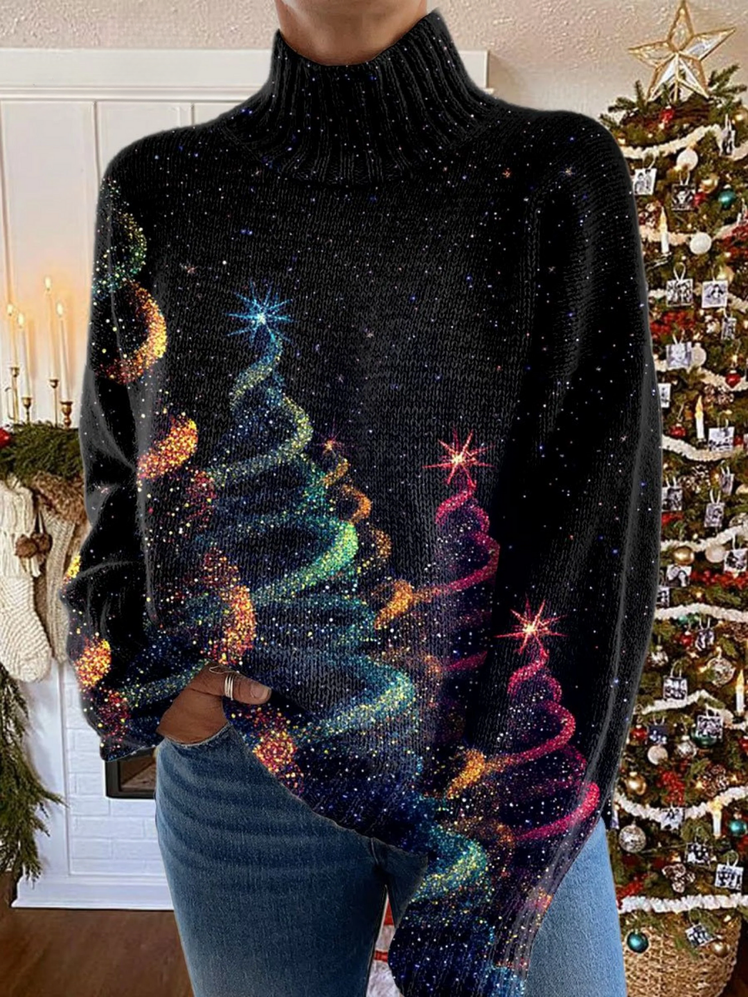 Marguerite | Sparkling Christmas Turtleneck Jumper