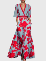 Cosima | Floral Wide-Leg Two-Piece Set