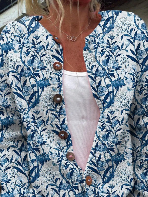 Marianne | Vintage Floral Button-Front Cardigan