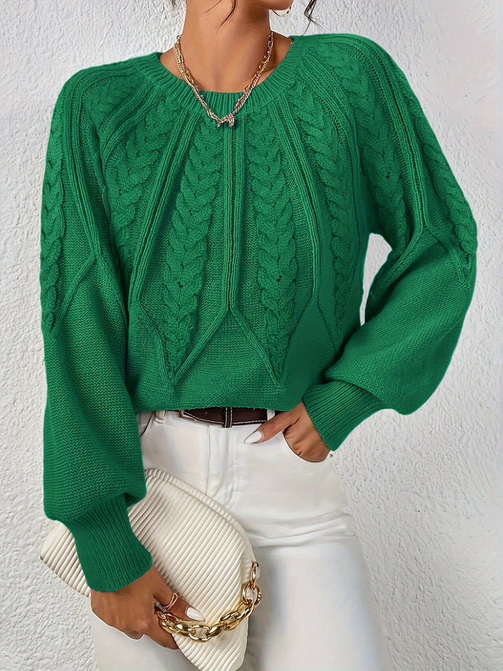 Fiona | Cable-Knit Round-Neck Sweater