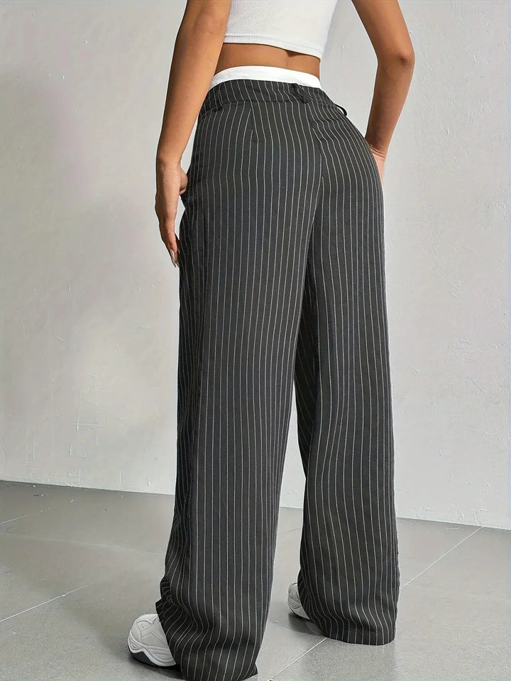 Rosanne | Pinstripe Wide-Leg Trousers