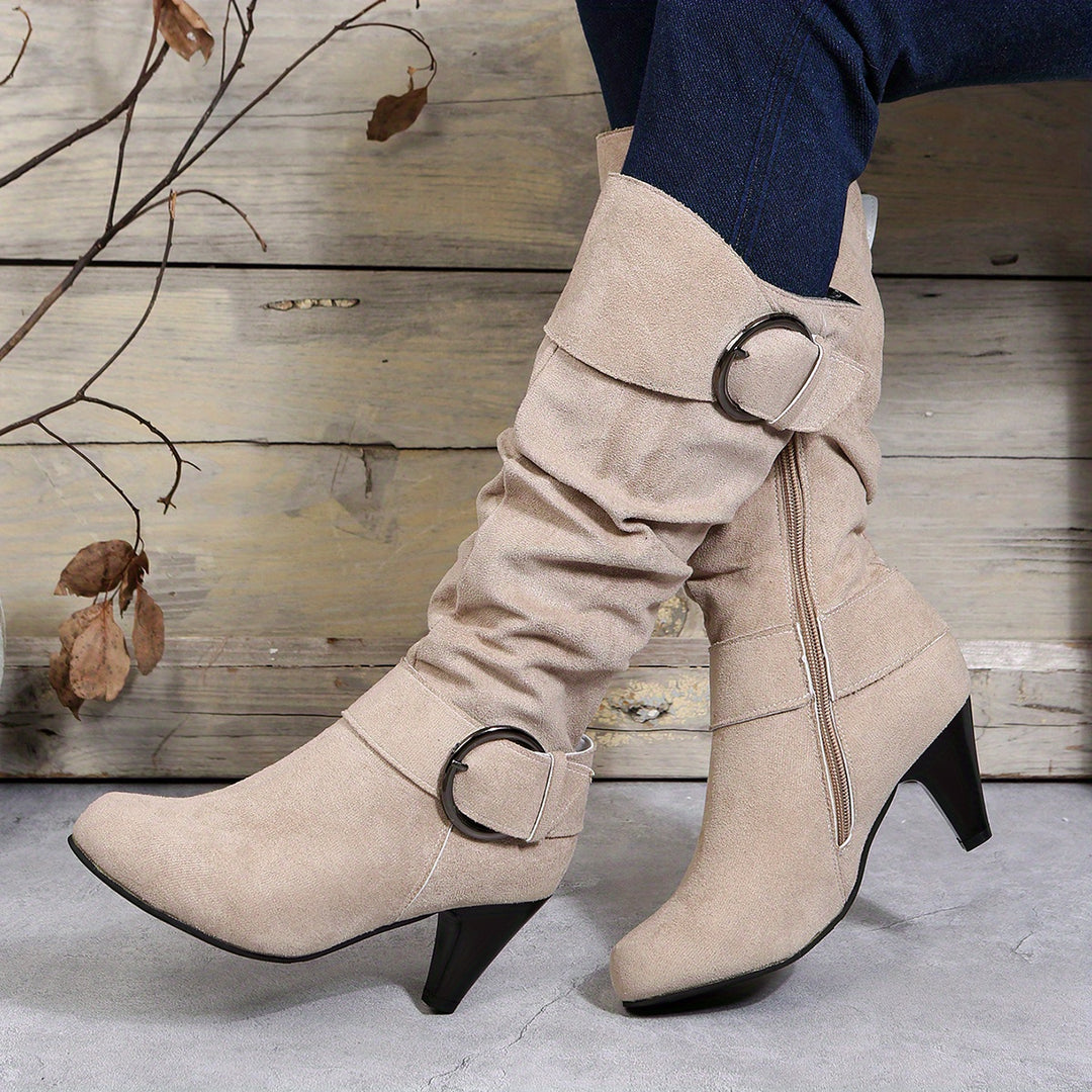 Vivien | Slouch Buckle Knee-High Boots