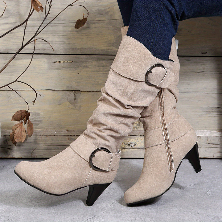 Vivien | Slouch Buckle Knee-High Boots