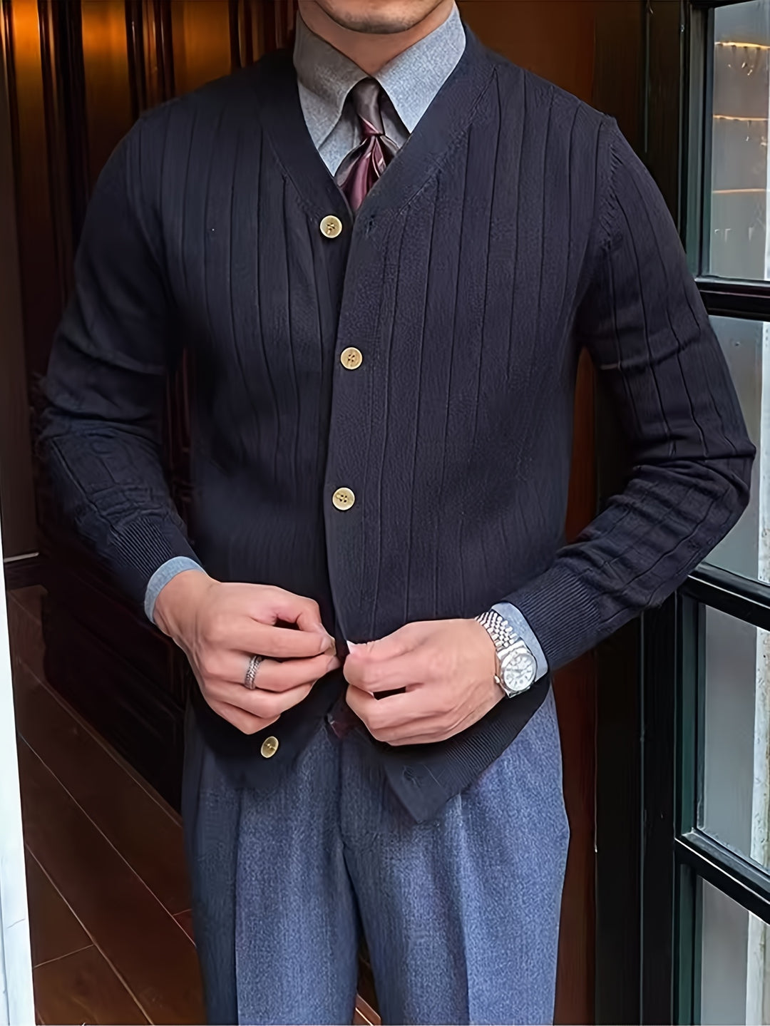 Chester | Ribbed Button-Up Cardigan