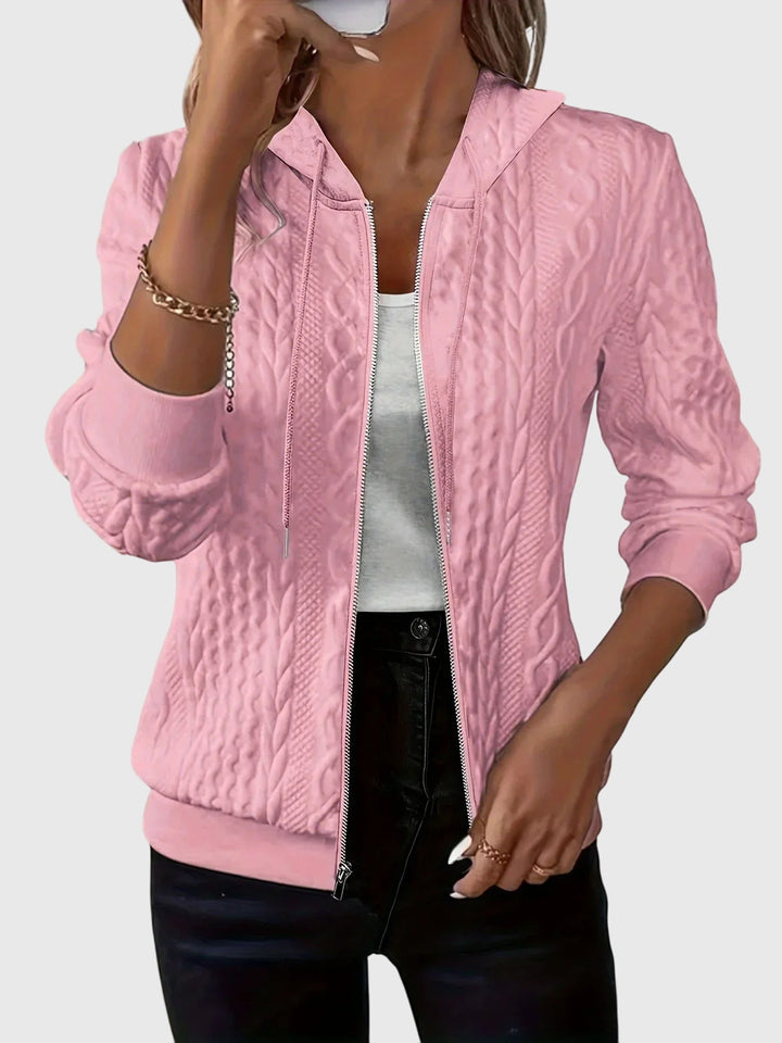 Marcia | Textured Zip-Up Hoodie