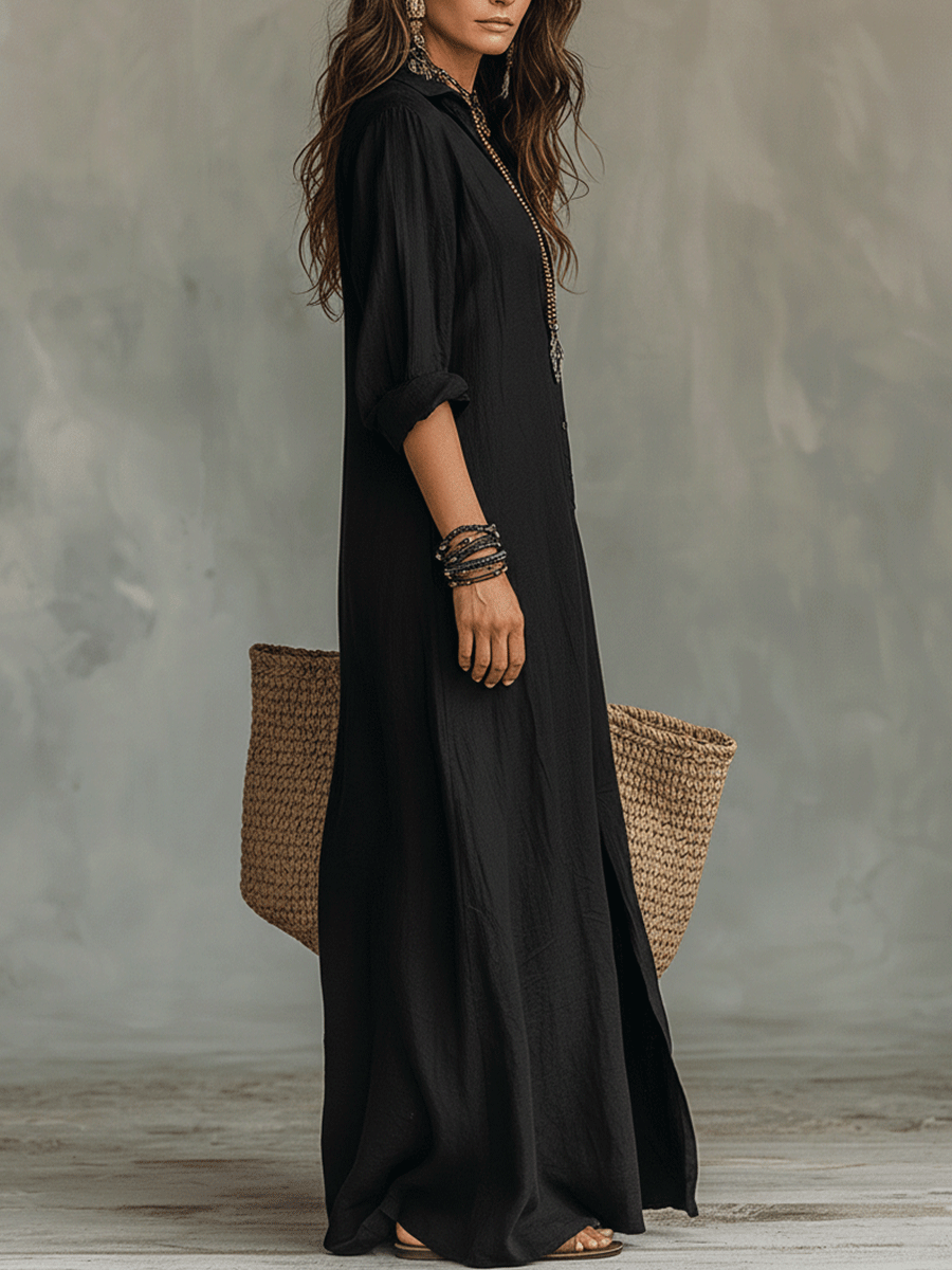 Tamara | Relaxed Button-Front Maxi Dress