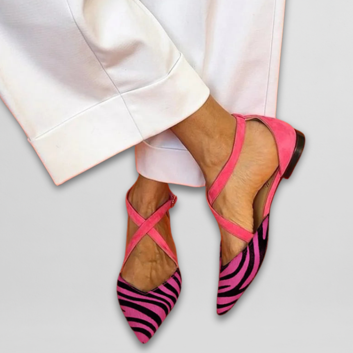 Audrey | Pointed Cross-Strap Flats