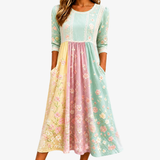 Georgiana | Blossom Patchwork Pocket Midi Dress