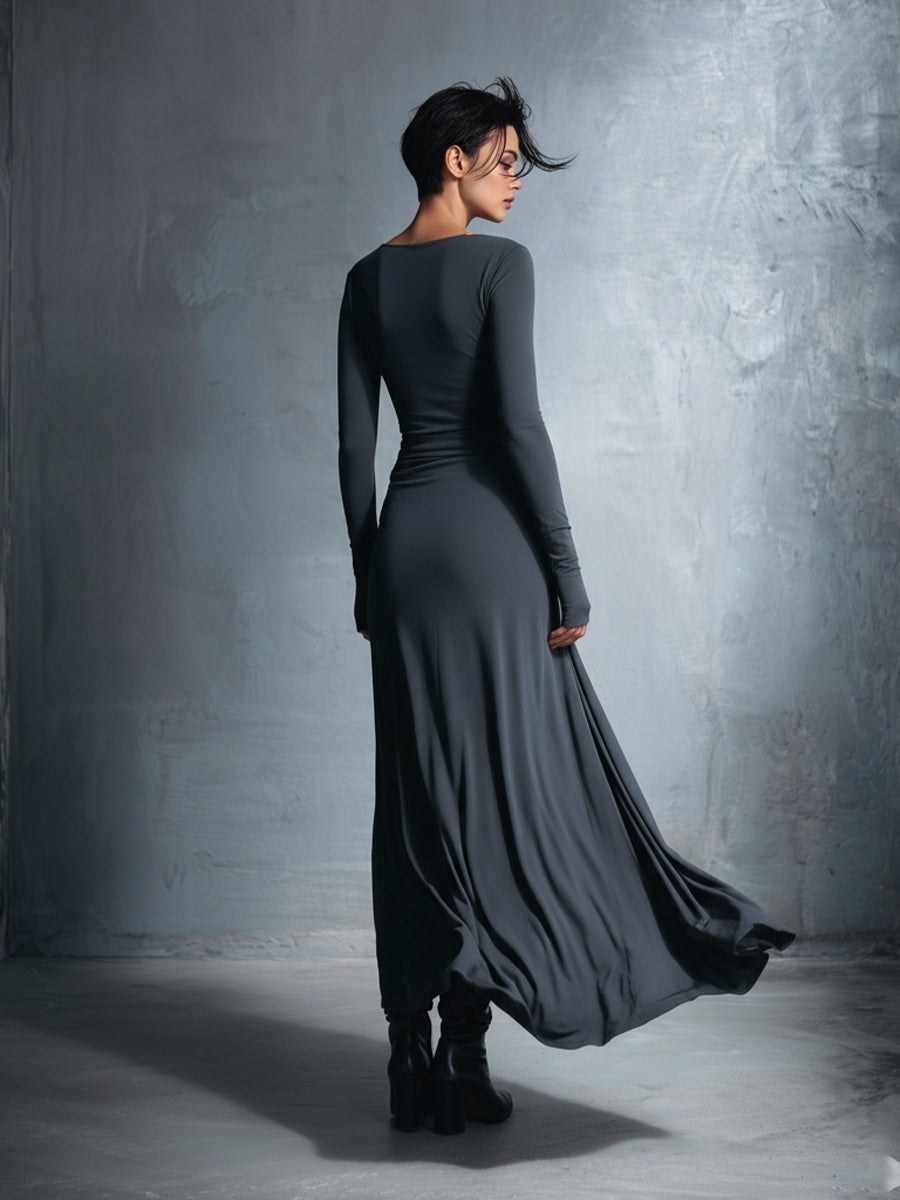 Rosanne | Draped Side-Tie Maxi Dress