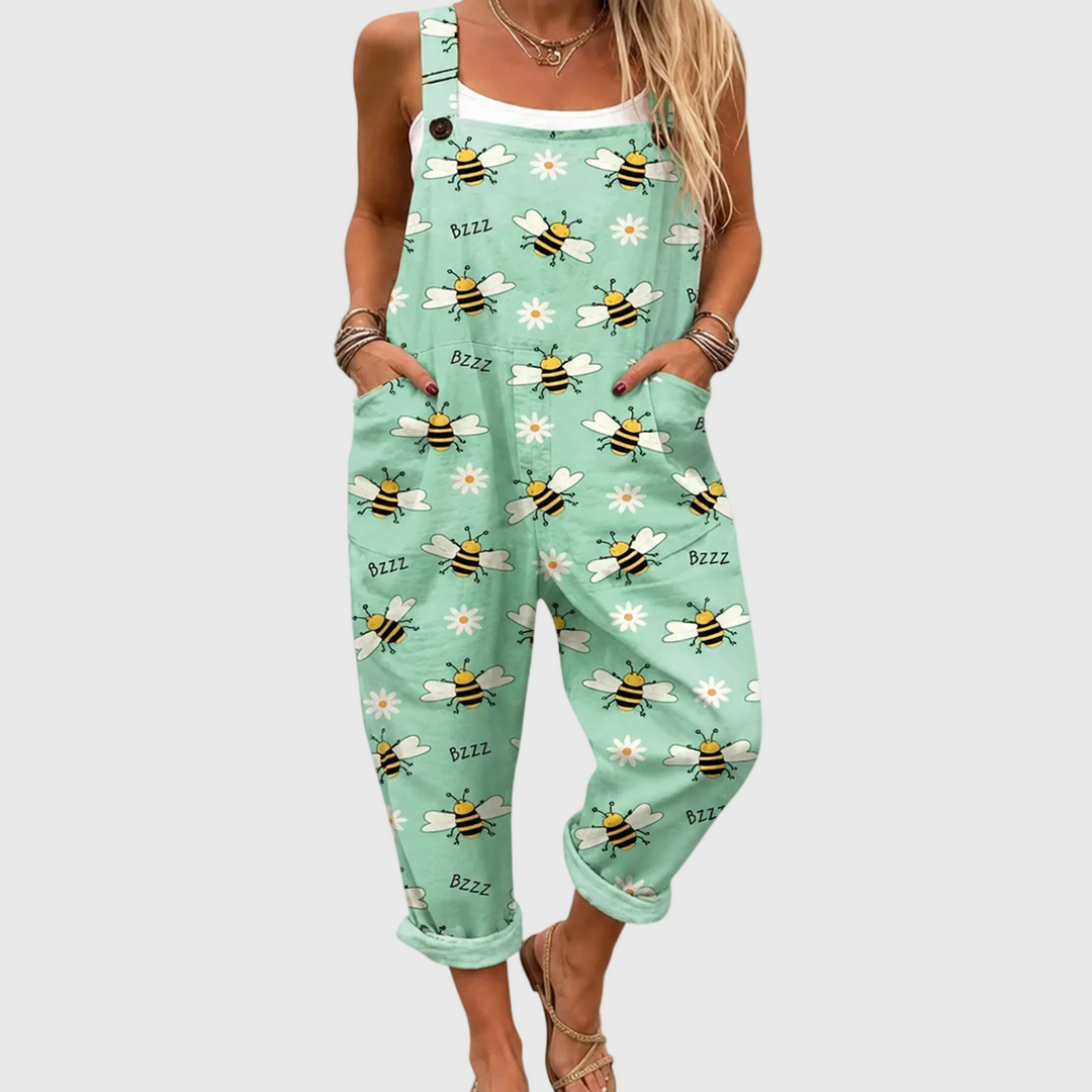 Valentine | Relaxed Bee Print Jumpsuit