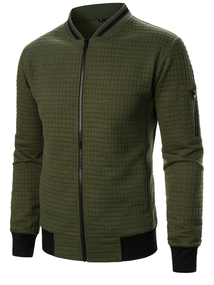 Spencer | Textured Zip-Up Bomber Jacket