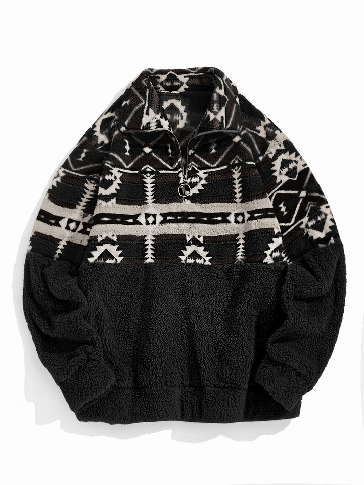 Coralie | Aztec-Pattern Half-Zip Pullover