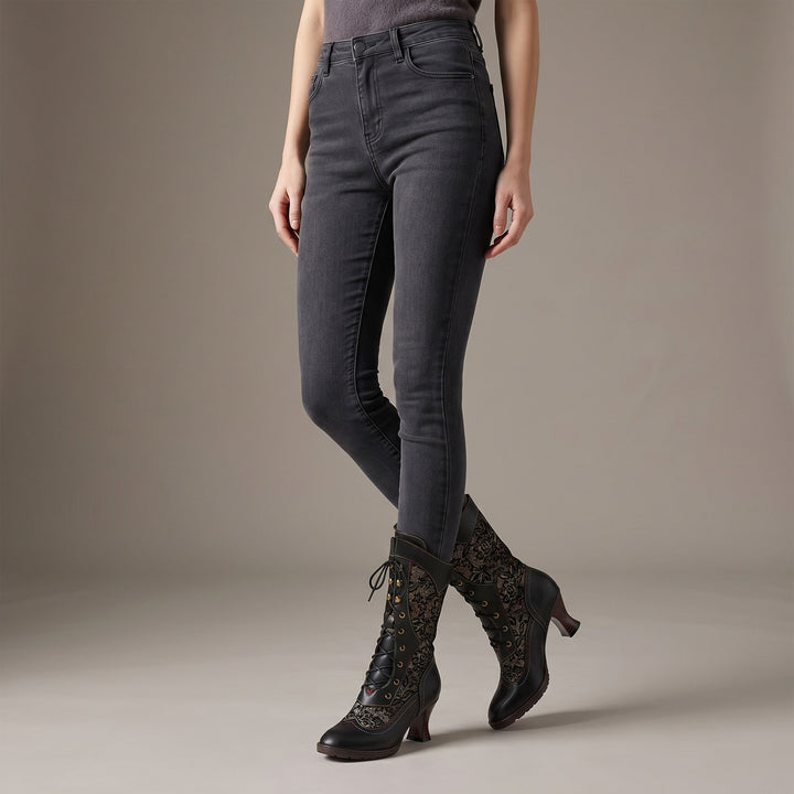 Rosabel | Lace-Up Block-Heel Boots
