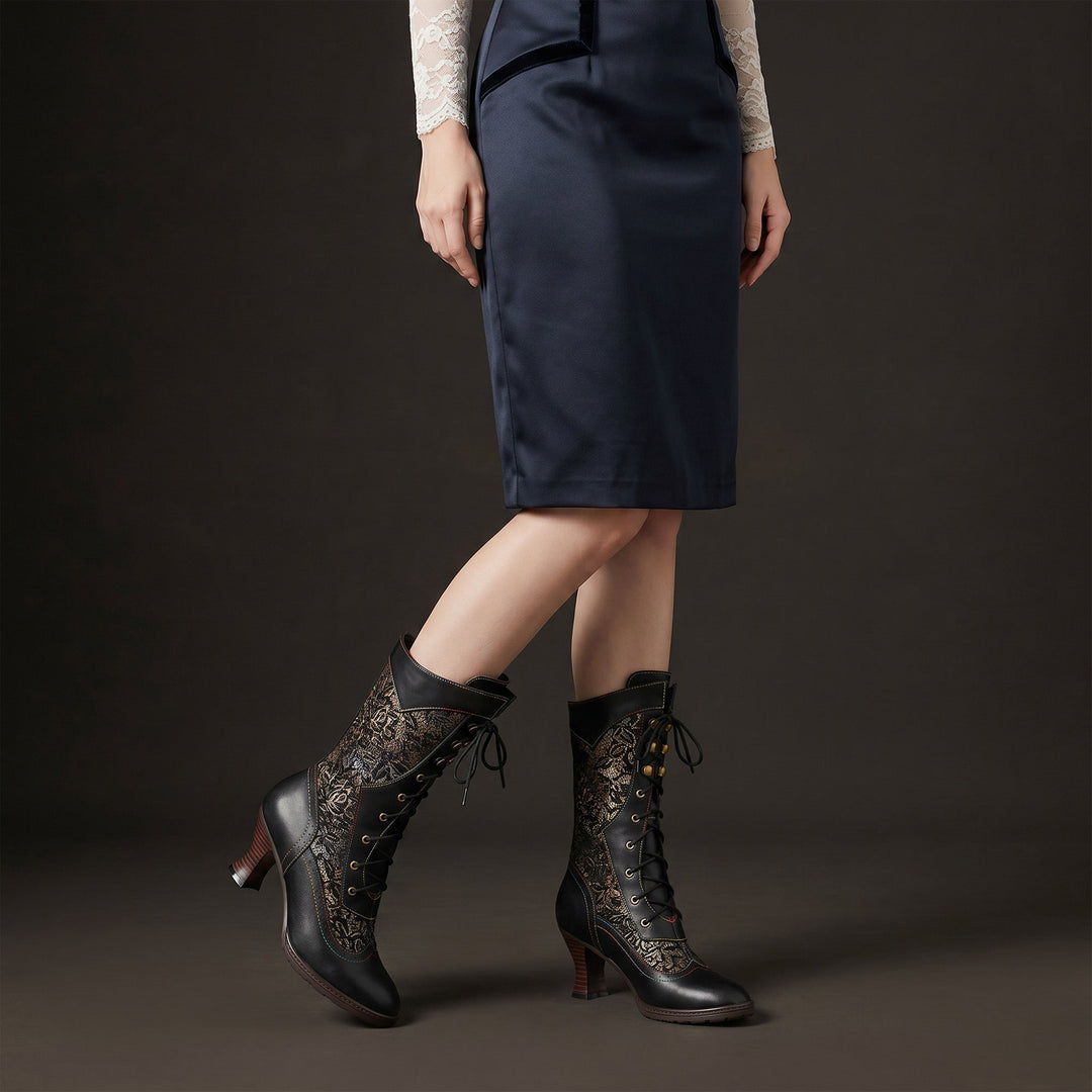 Patricia | Refined Lace-Up Heeled Boots
