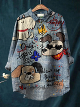 Beatrice | Playful Dog Art Casual Shirt